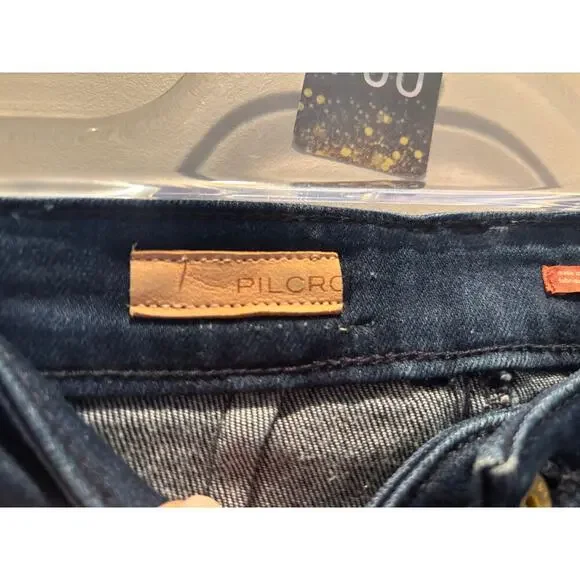 PILCRO ANTHROPOLOGIE THE SKIPPER SIZE 25 WIDE LEG STRETCH DENIM PANT - Picture 2 of 5